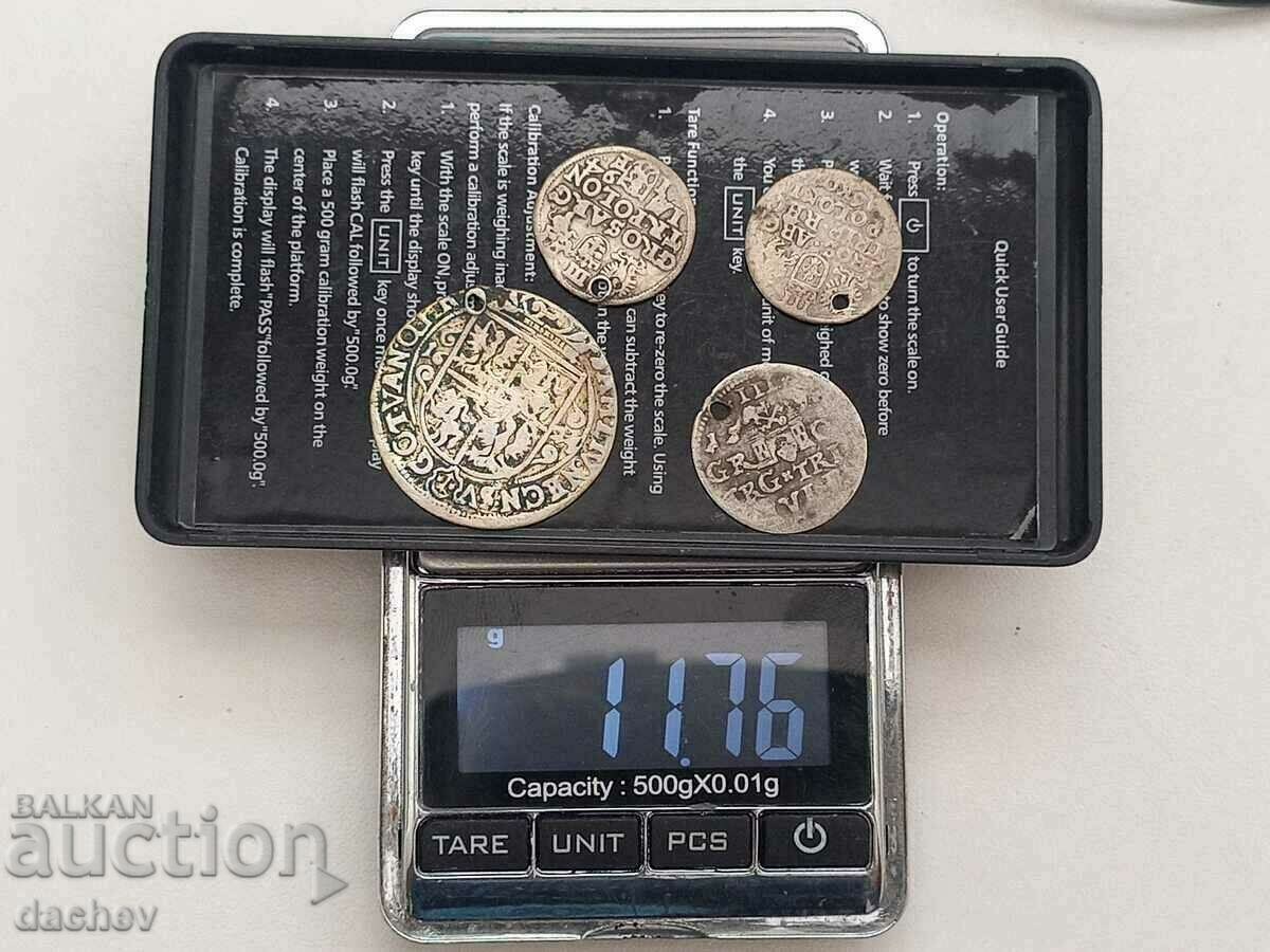 Delivery of lot 4 Rare Silver Coins Zloty Sigismund 1594 1601 1624 Delivery of lot 4 Rare Silver Coins Zloty Sigismund 1594 1601 1624