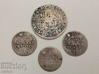 lot 4 Rare Silver Coins Zloty Sigismund 1594 1601 1624