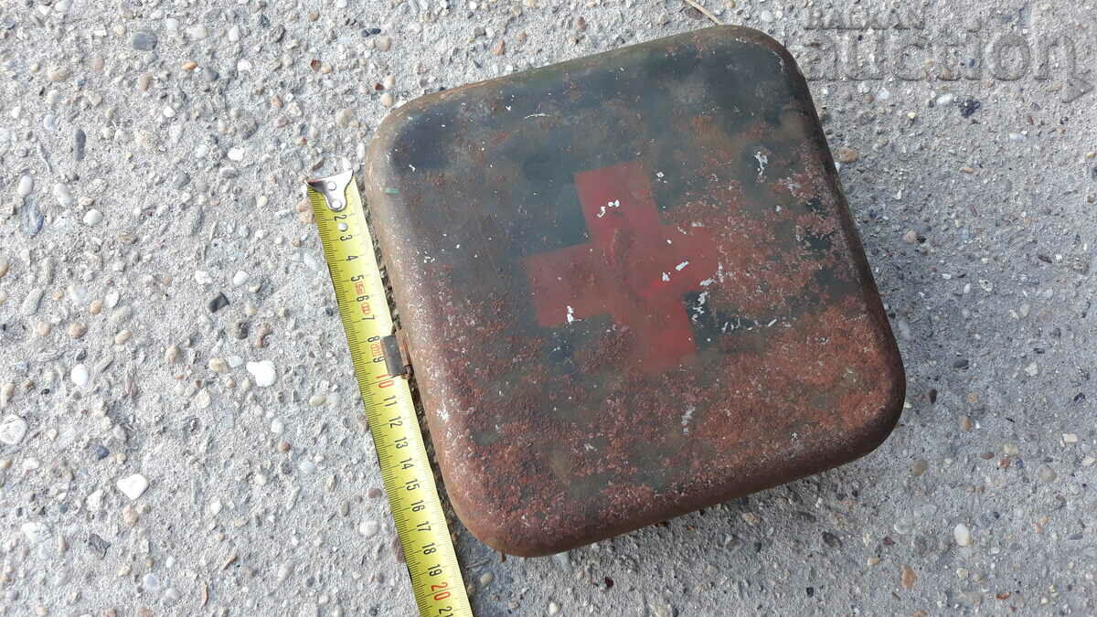 Old military metal first aid kit