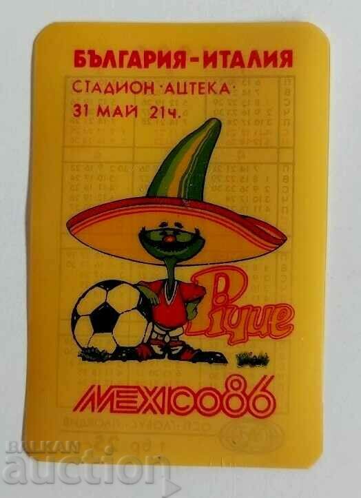 1986 SOC PLASTIC FOOTBALL CALENDAR MEXICO 86 WORLDWIDE