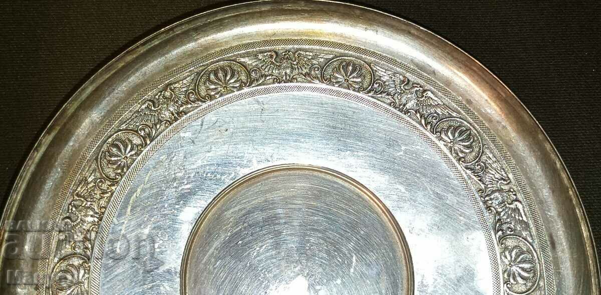 Old, beautiful, silver-plated tray. - 5