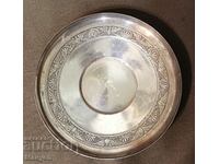 Old, beautiful, silver-plated tray.