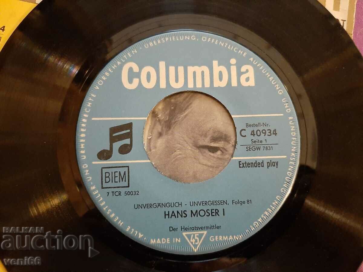 Delivery of Gramophone record - small format Hans Moser Delivery of Gramophone record - small format Hans Moser