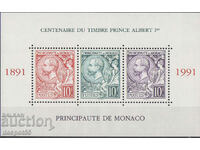 1991. Monaco. 100 de ani de timbre cu chipul Prințului Albert. bloc