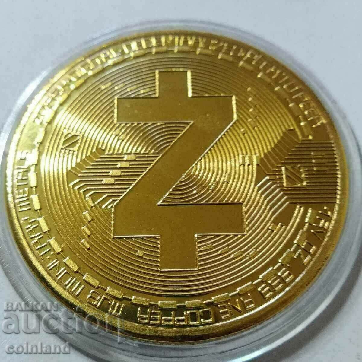 Gold plated coin, medal, plaque ZCASH- REPLICA