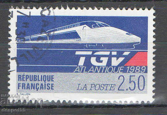 1989. Γαλλία. Τρένο Express "TGV" Atlantique.