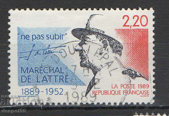 1989. Γαλλία. 100 χρόνια από τη γέννηση του Στρατάρχη ντε Λατρ.