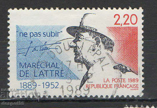 1989. Франция. 100 години от рождението на маршал дьо Латр.