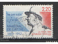 1989. Γαλλία. 100 χρόνια από τη γέννηση του Στρατάρχη ντε Λατρ.