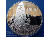 Aruba 25 Florin 1992 UNC PROOF Rare