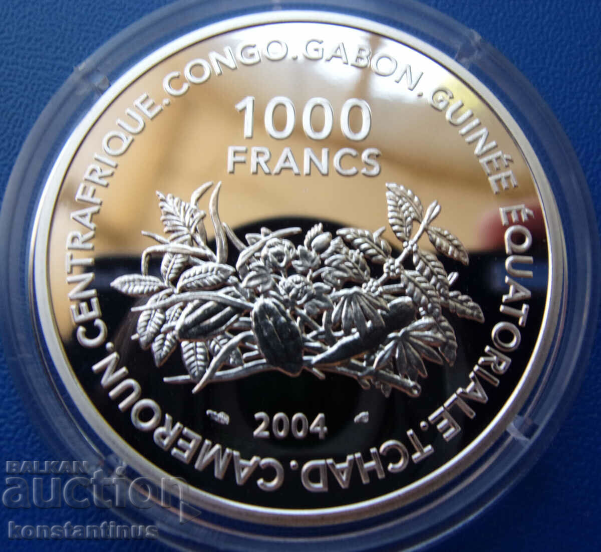 Конго-Габон-Чад-Камерун  1000 Франка  2004  UNC  PROOF Rare