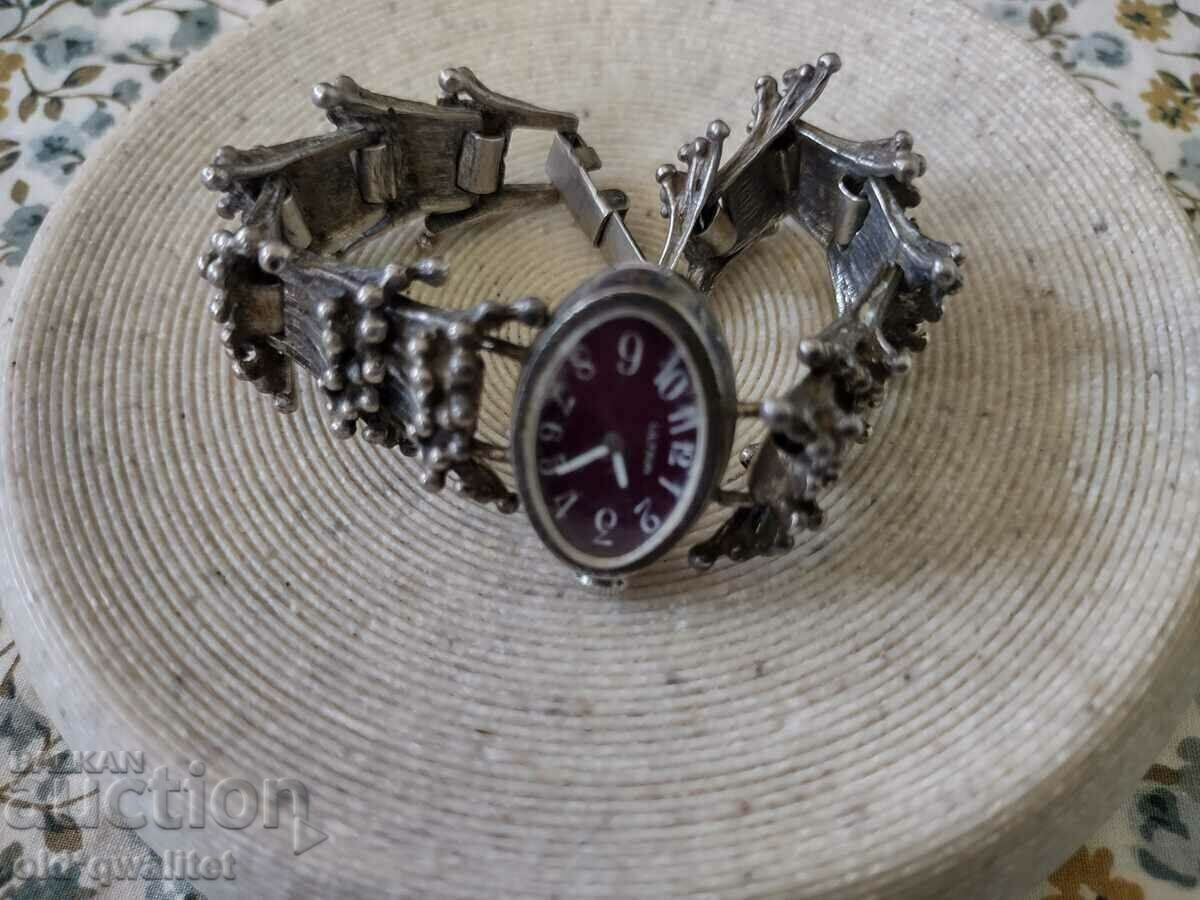 ATTRACTIVE old silver WATCH, handmade - 5