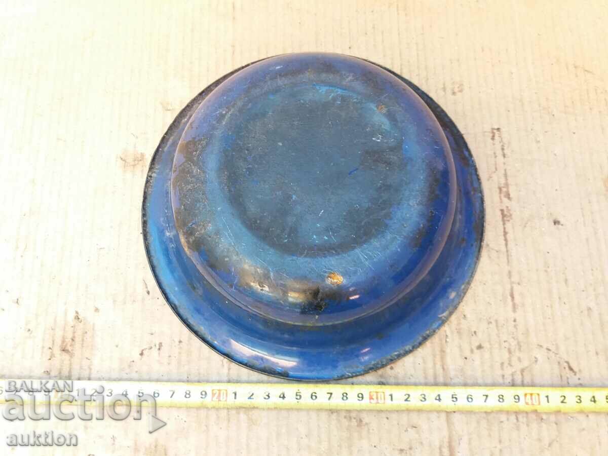 ENAMELED METAL BASE, SMALL BOTTLE WITH MARKING - 6 ENAMELED METAL BASE, SMALL BOTTLE WITH MARKING - 6