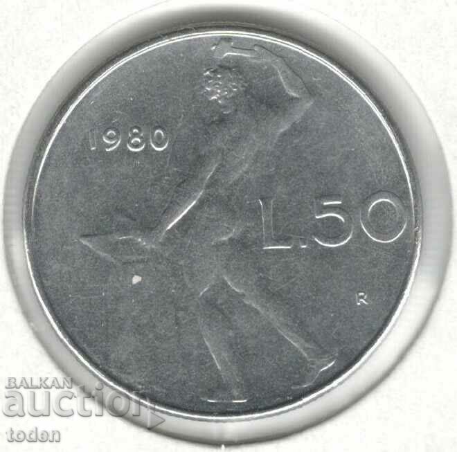 Italia-50 Lire-1980 R-KM # 95.1-tip mare