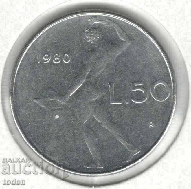 +Italy-50 Lire-1980 R-KM# 95.1-large type