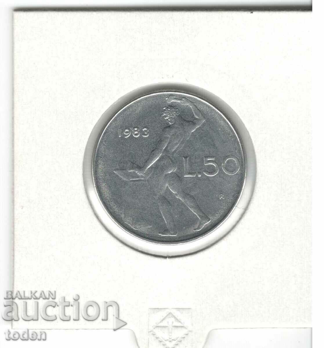 Auction Italy-50 Lire-1983 R-KM # 95.1-large type Auction Italy-50 Lire-1983 R-KM # 95.1-large type
