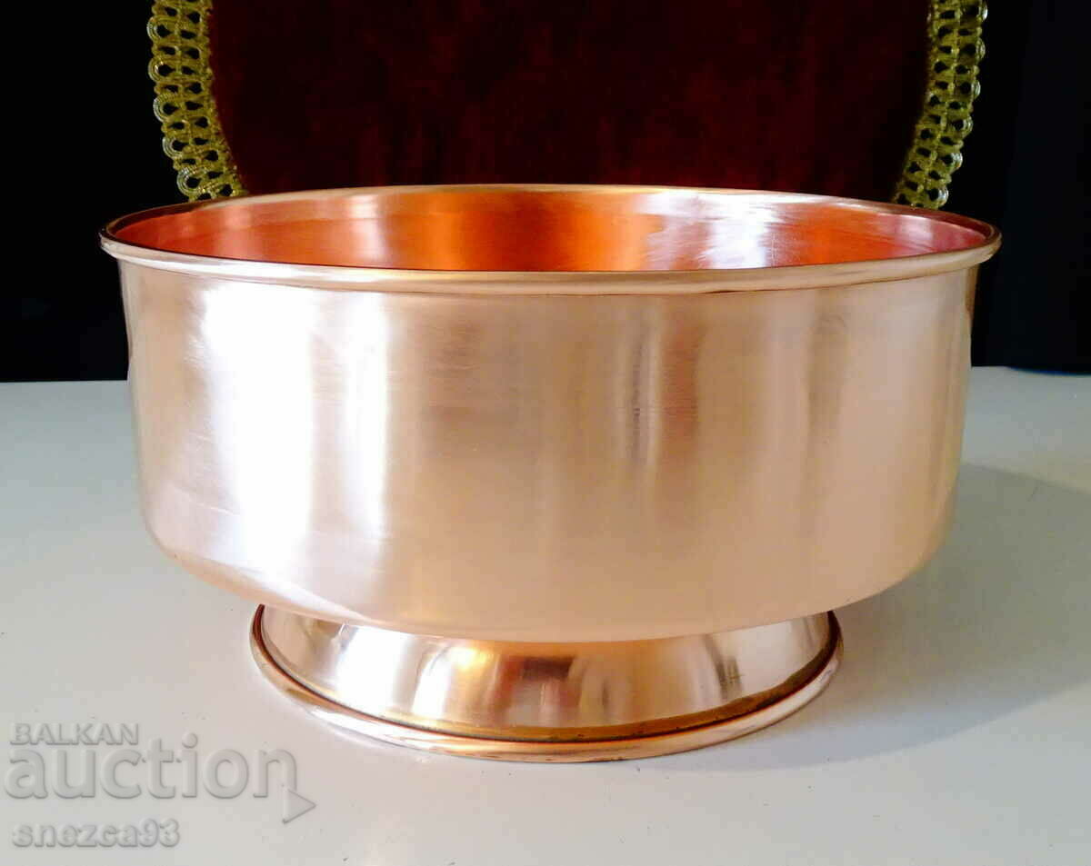 Copper fruit bowl, 1 liter bowl.