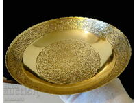 Dutch bronze fruit bowl, salad bowl, label