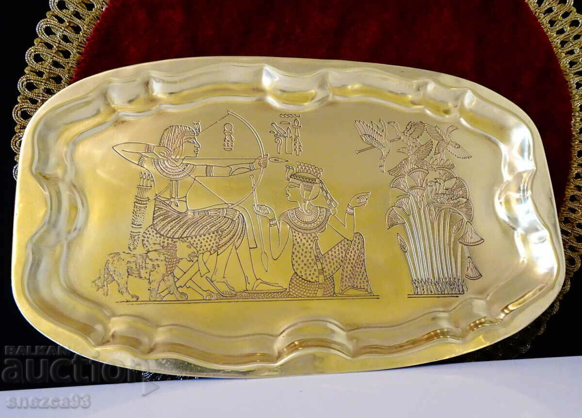 Δημοπρασία Δίσκος, πλάτωμα, πάνελ με εικόνα κυνηγιού Αίγυπτο