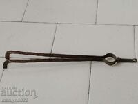 Old dilaf, tongs, wrought iron for oven