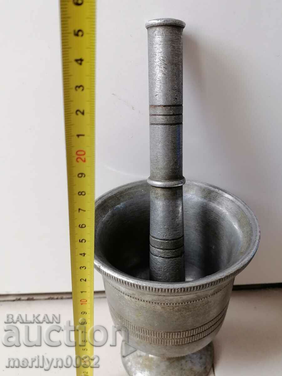 Old aluminum mortar, hammer, mortar - 6 Old aluminum mortar, hammer, mortar - 6