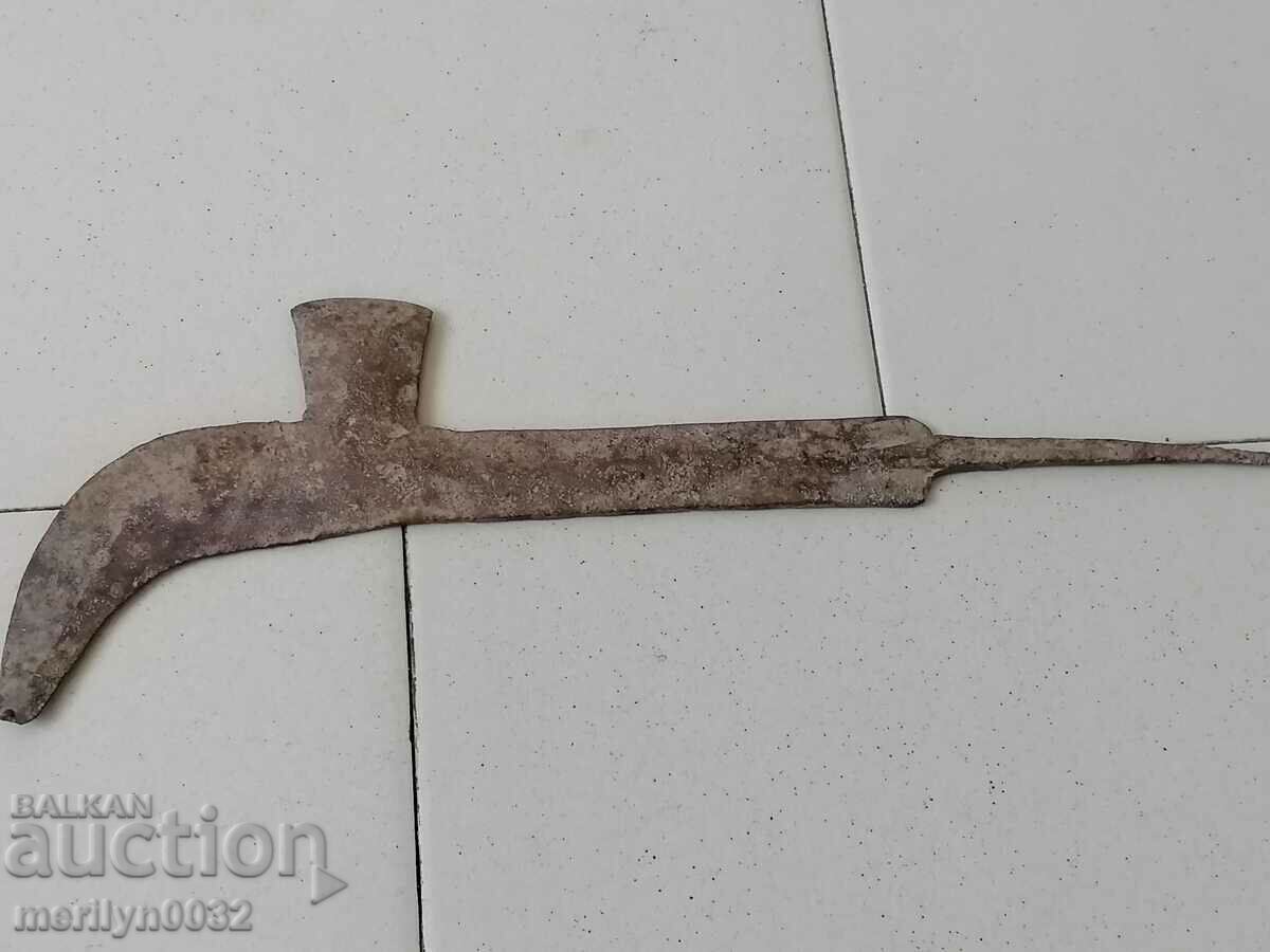 Old handmade knife, wrought iron - 6