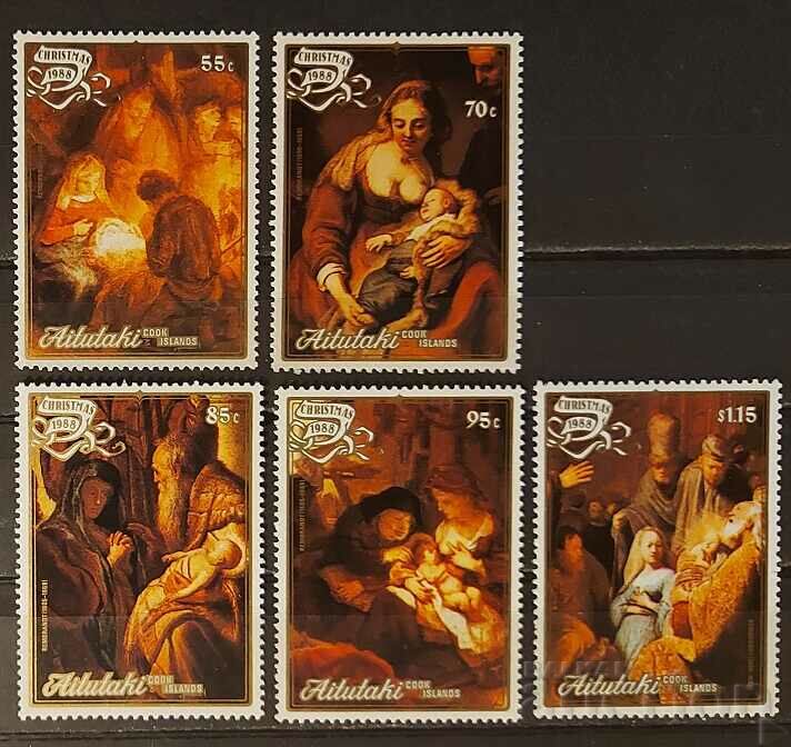 Aitutaki 1988 Religion/Christmas/Paintings/People/Rembrandt MNH