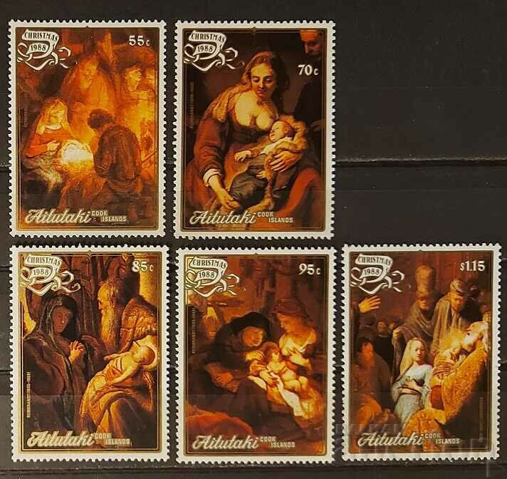 Aitutaki 1988 Religie/Crăciun/Tablouri/Oameni/Rembrandt MNH