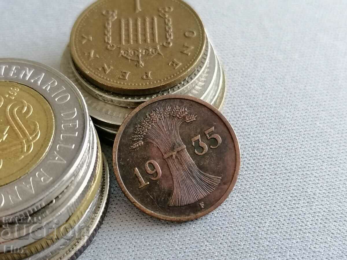Reich Coin - Germany - 1 pfenig | 1935; F series with price 4.85 BGN | € 2.48 Reich Coin - Germany - 1 pfenig | 1935; F series with price 4.85 BGN | € 2.48
