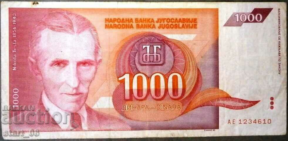 Yugoslavia 1,000 dinars