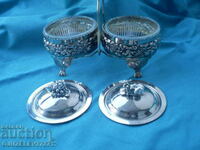 double silver-plated crystal fruit bowl, candy bowl,