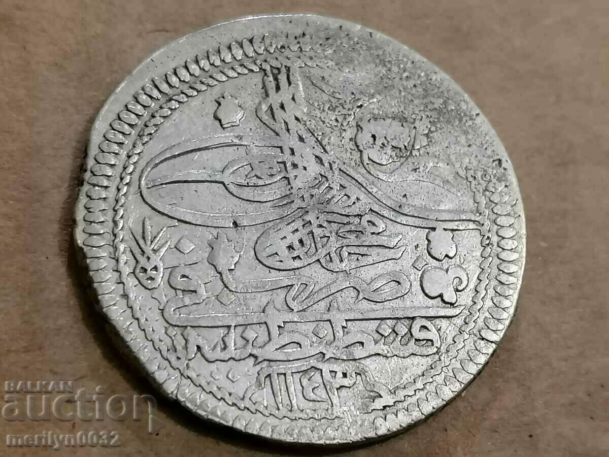 Ottoman silver coin 12.0 grams silver 465/1000 1143 year - 5 Ottoman silver coin 12.0 grams silver 465/1000 1143 year - 5
