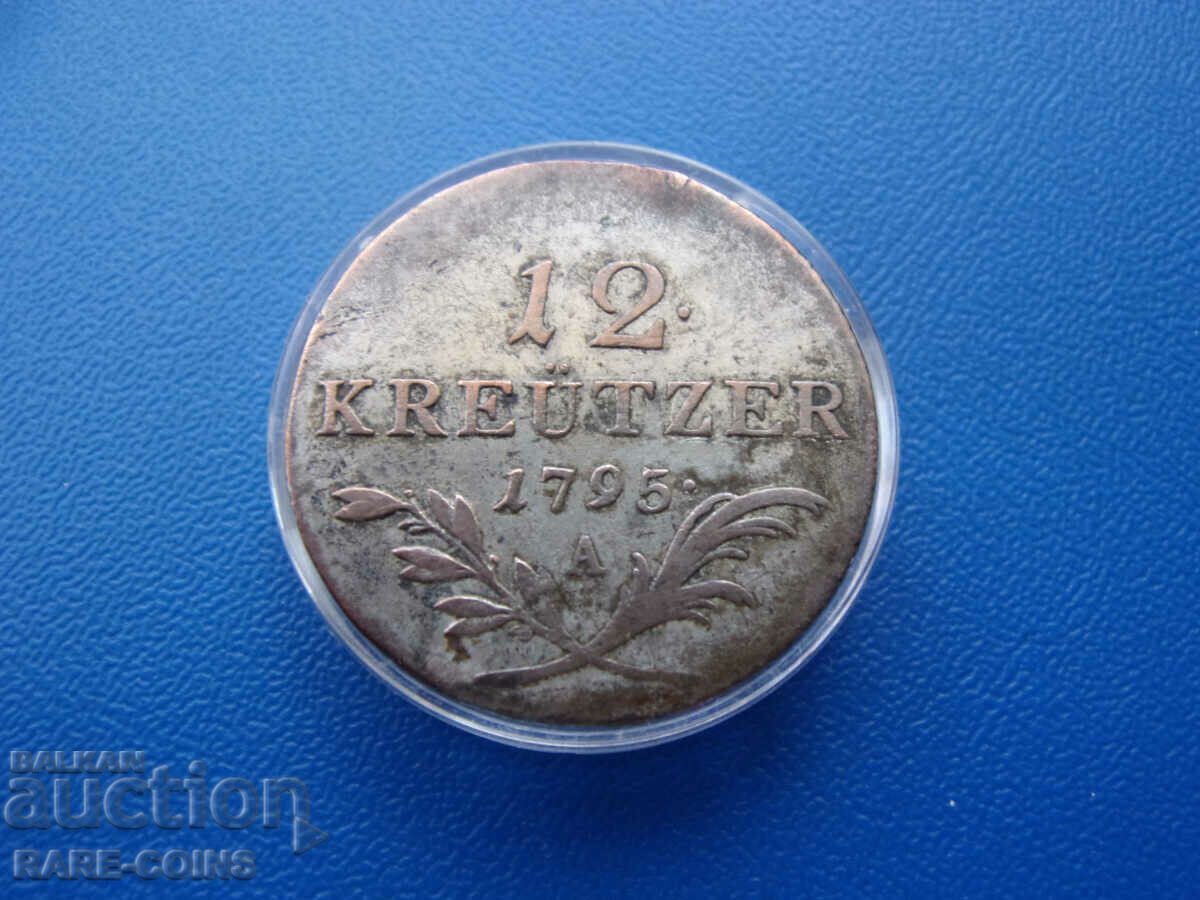 Австрия  12  Кройцера 1795 А  Very Rare Оригинал