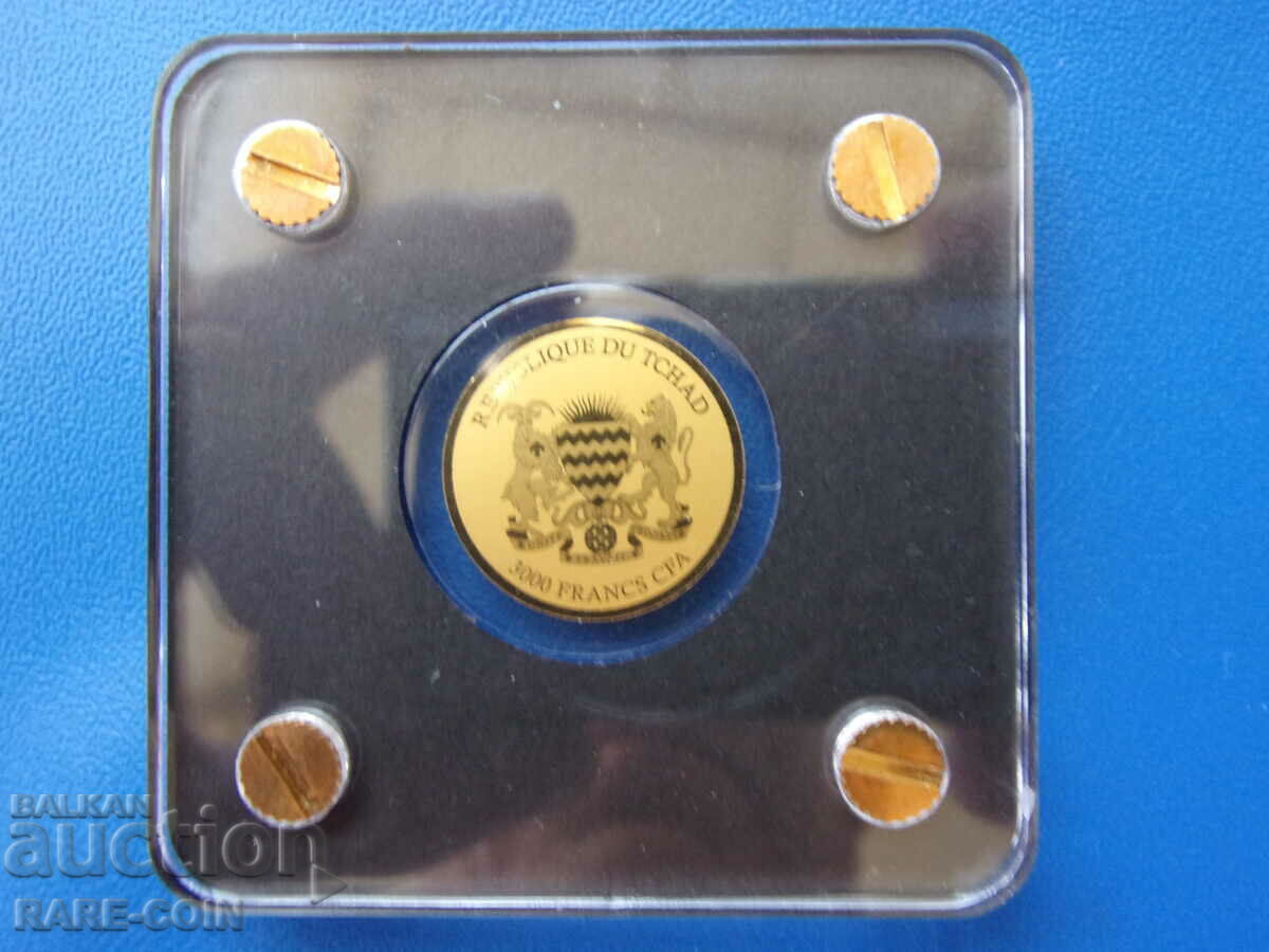 Licitație RS(39) Ciad 3000 Franci 2020 Aur UNC PROOF Rar