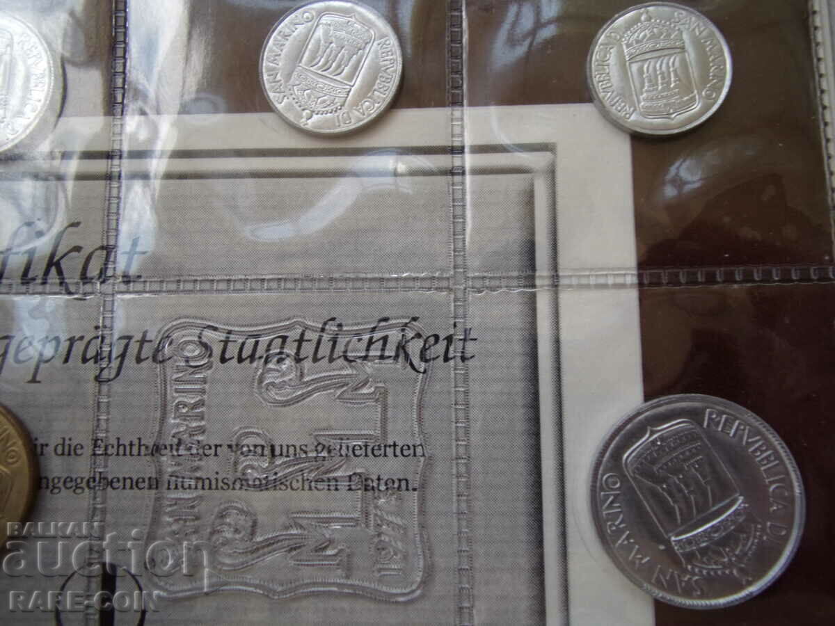 Livrarea RS(39) Set San Marino 1973 UNC PROOF Rar