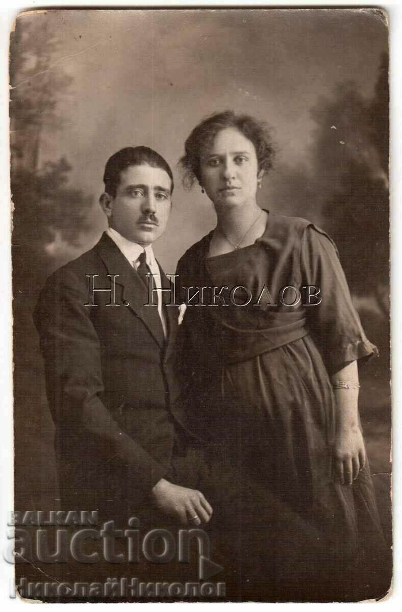 1921 OLD PHOTO FAMILY GREECE GREEK TEXT B601