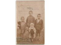 1932 OLD PHOTO CHILDREN WITH TOYS GREECE GREEK TEXT B602