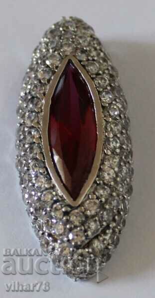 HUGE SILVER PENDANT WITH HUGE RUBY AND FORGED ZIRCONIA with price 299.99 BGN | € 153.38