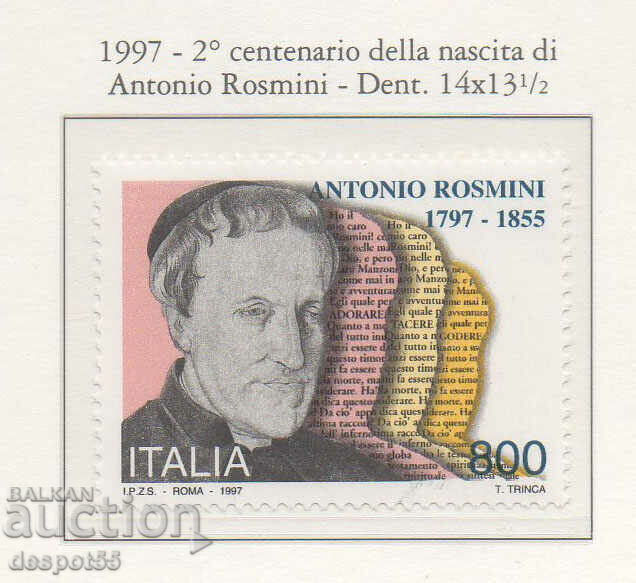 1997. Италия. 200 години от рождението на Антонио Росмини.