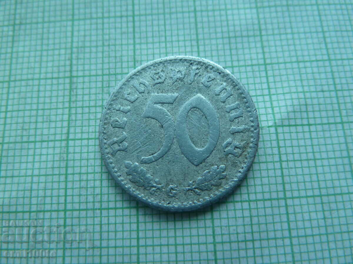 50 pfennig 1940 G an Germania Al treilea Reich