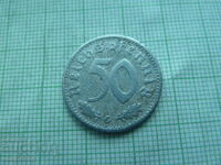 50 pfennig 1940 G an Germania Al treilea Reich