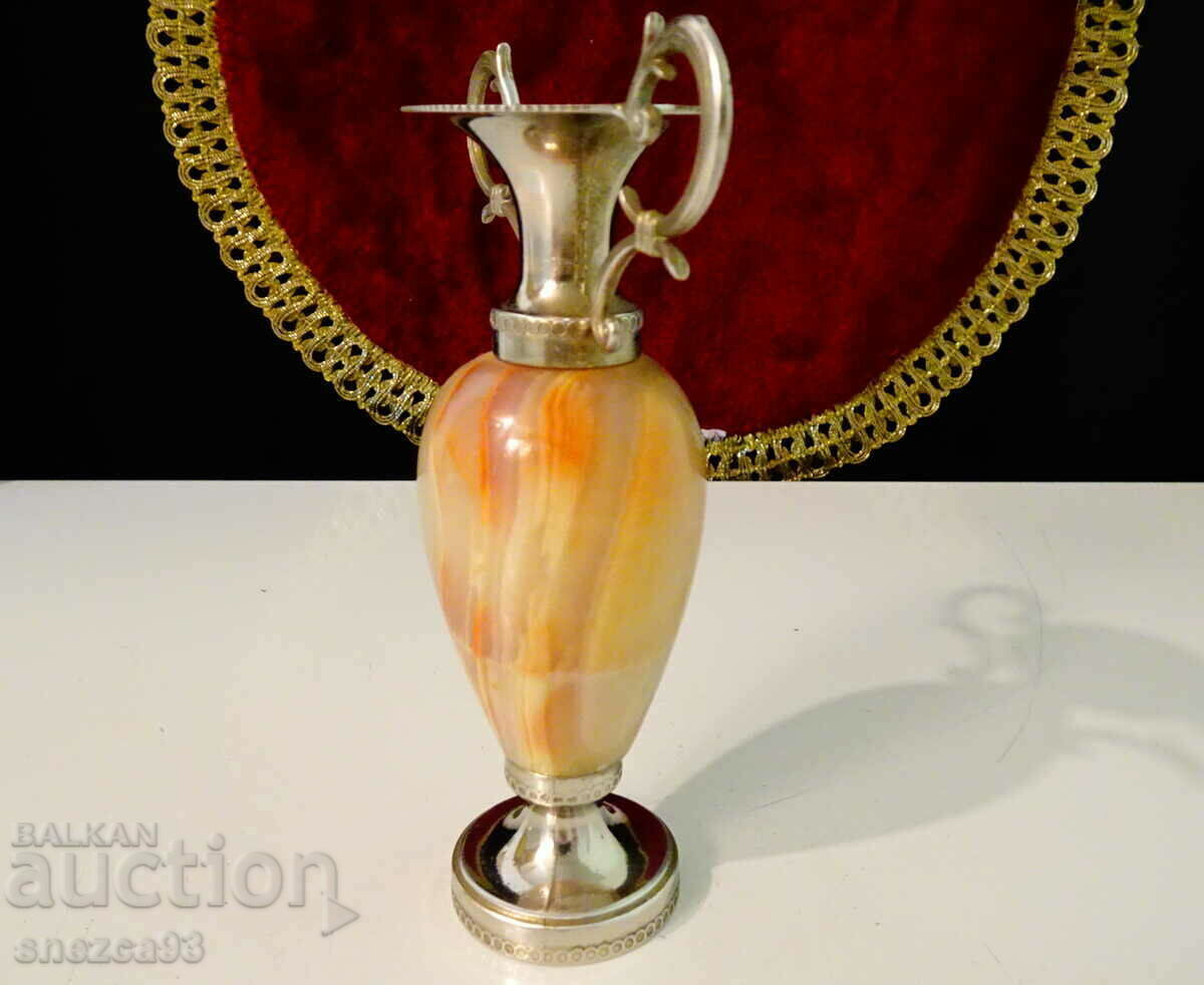 Silver-plated vase, amphora, onyx. - 5 Silver-plated vase, amphora, onyx. - 5