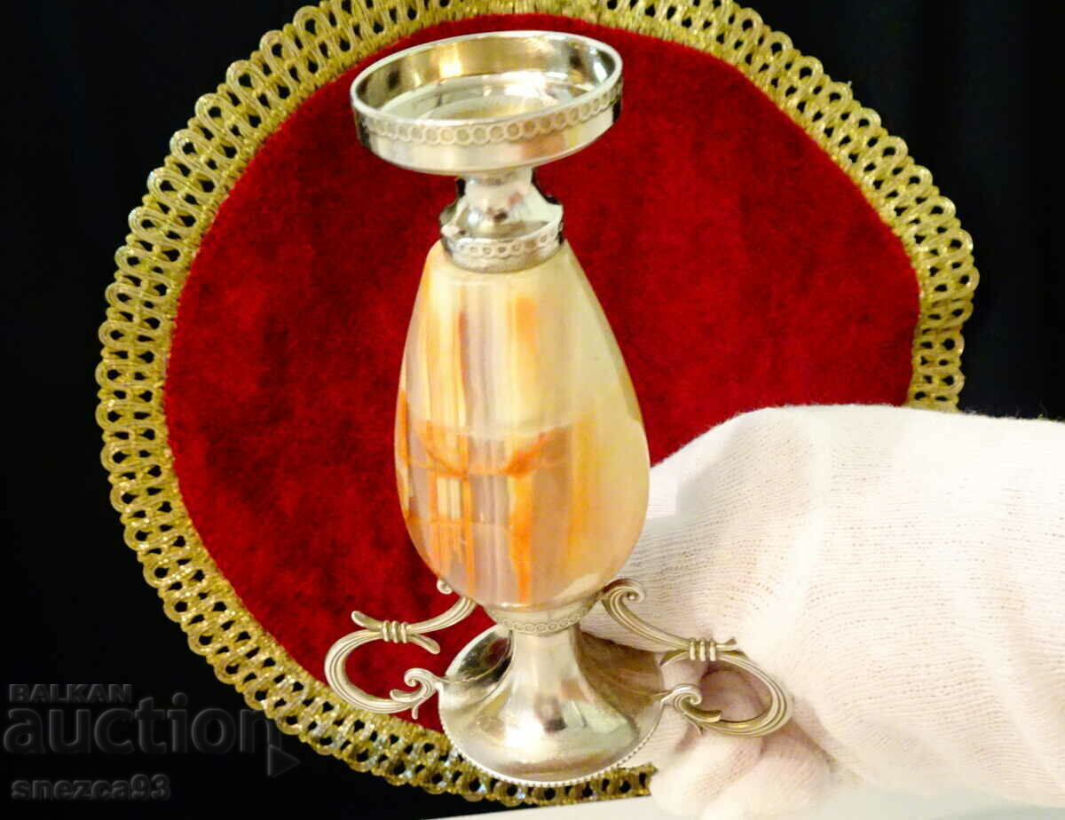 Silver-plated vase, amphora, onyx. - 7 Silver-plated vase, amphora, onyx. - 7
