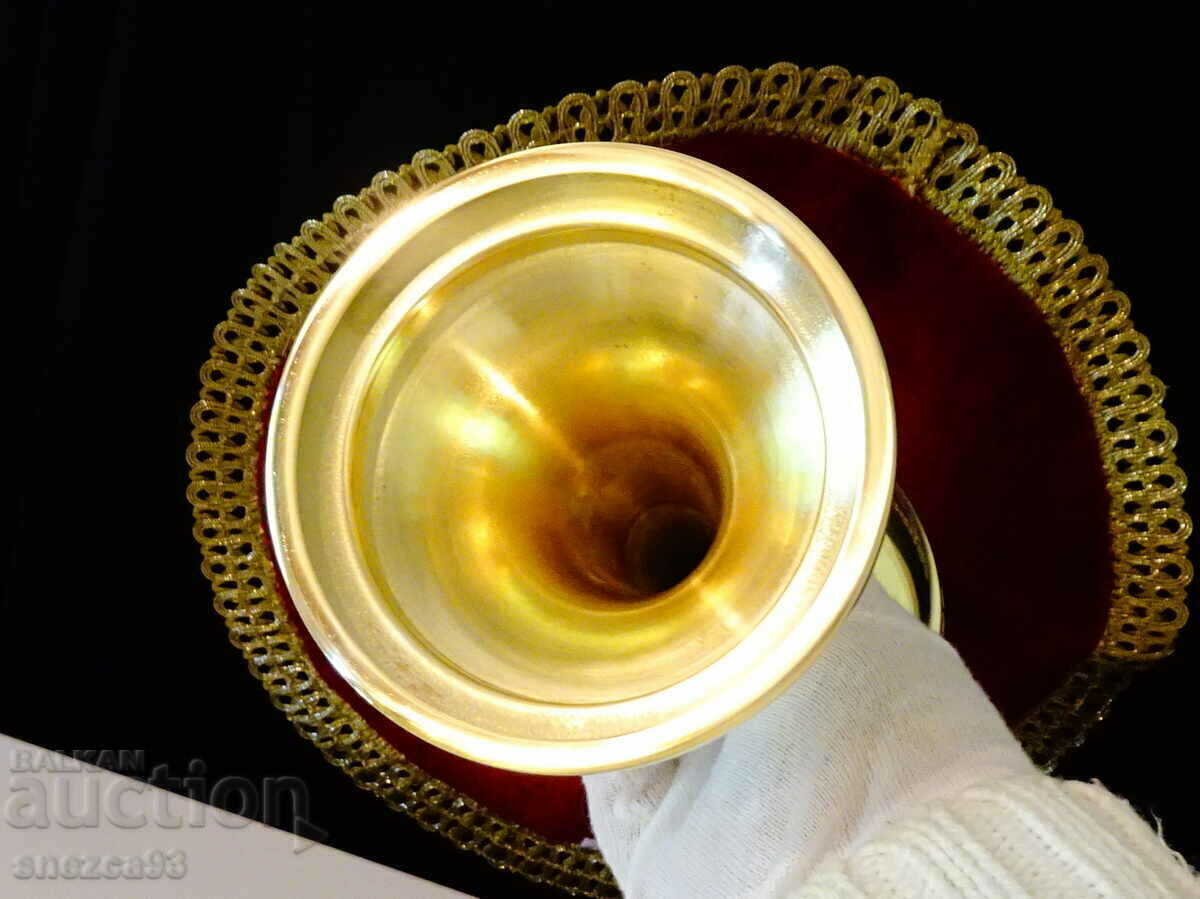 Royal bronze goblet, wine glass 500 ml., vines, grapes - 5