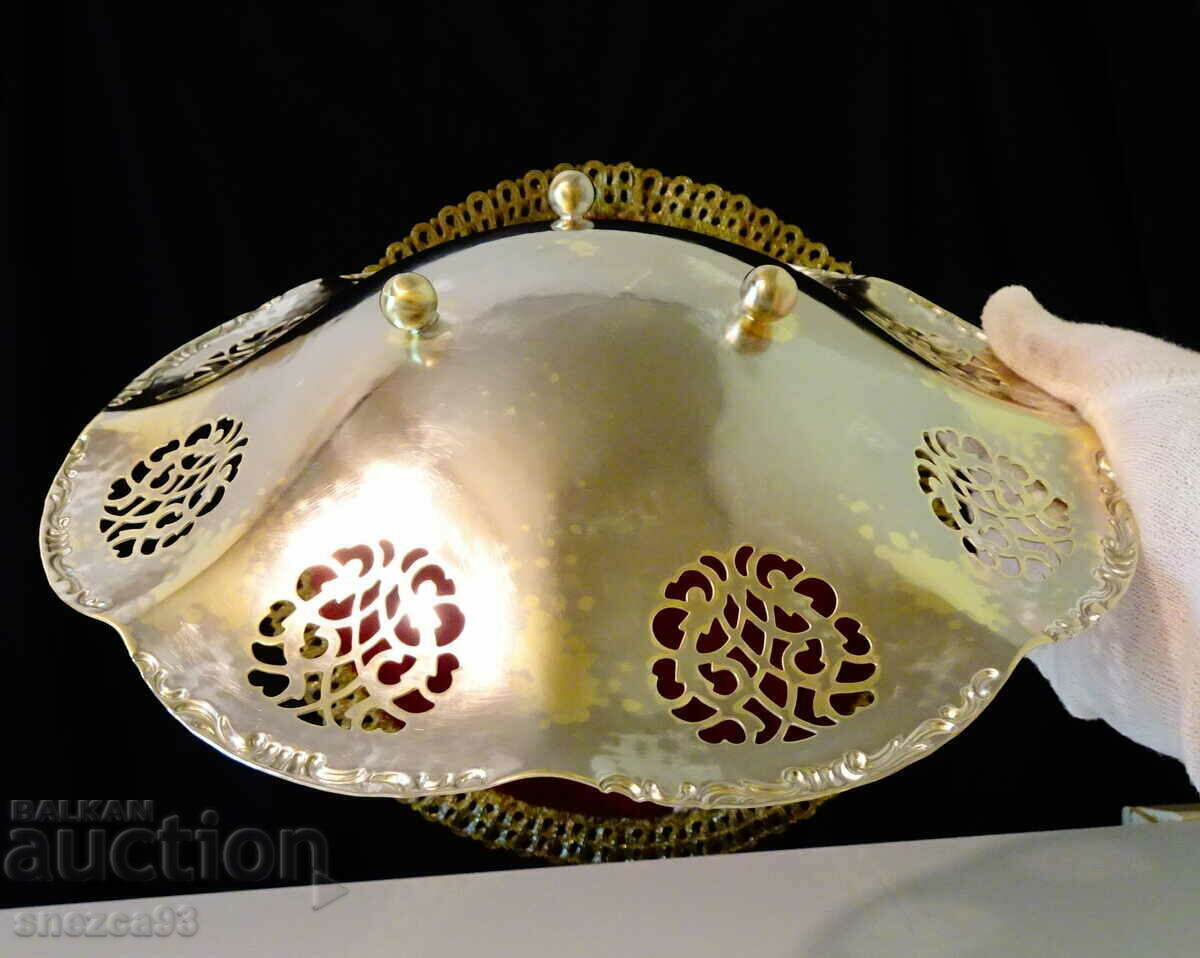 Beautiful bronze fruit bowl 24 cm, openwork, Baroque - 5 Beautiful bronze fruit bowl 24 cm, openwork, Baroque - 5