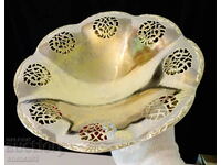 Frumusețe bronz fructieră 24 cm., ajur, baroc