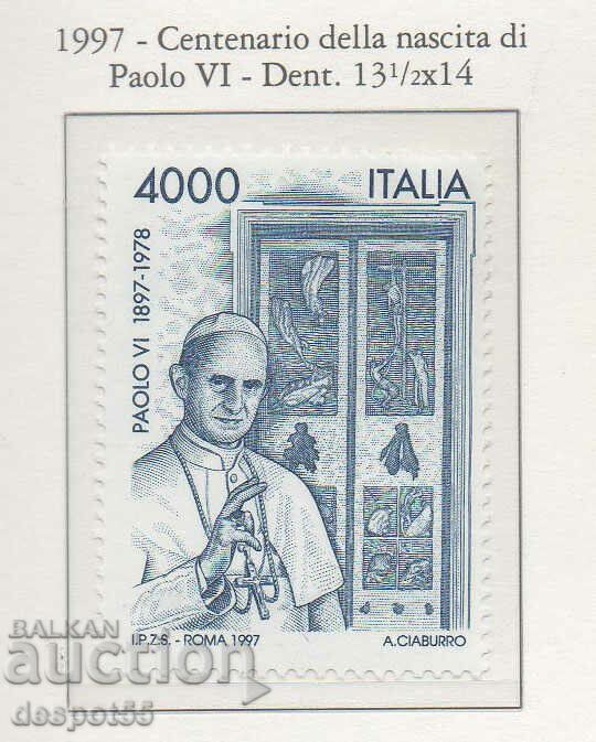 1997. Италия. 100 години от рождението на папа Павел VI.