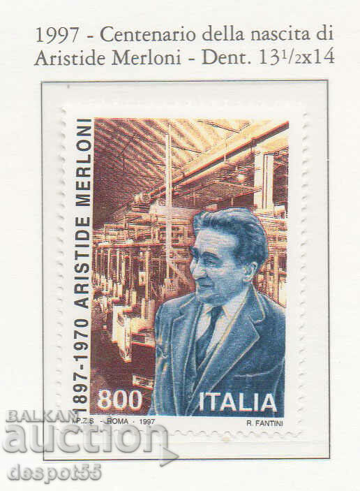 1997. Италия. 100 години от рождението на Аристид Мерлони.