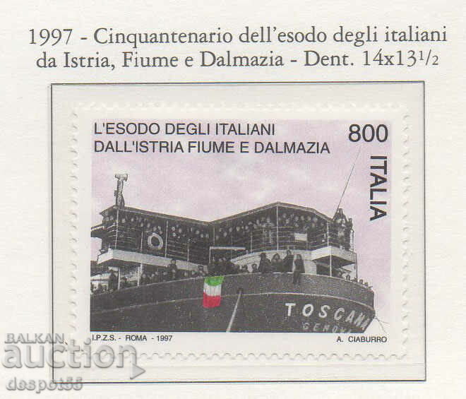 1997 Italy. The Italian emigration of people from Istria, Fiume