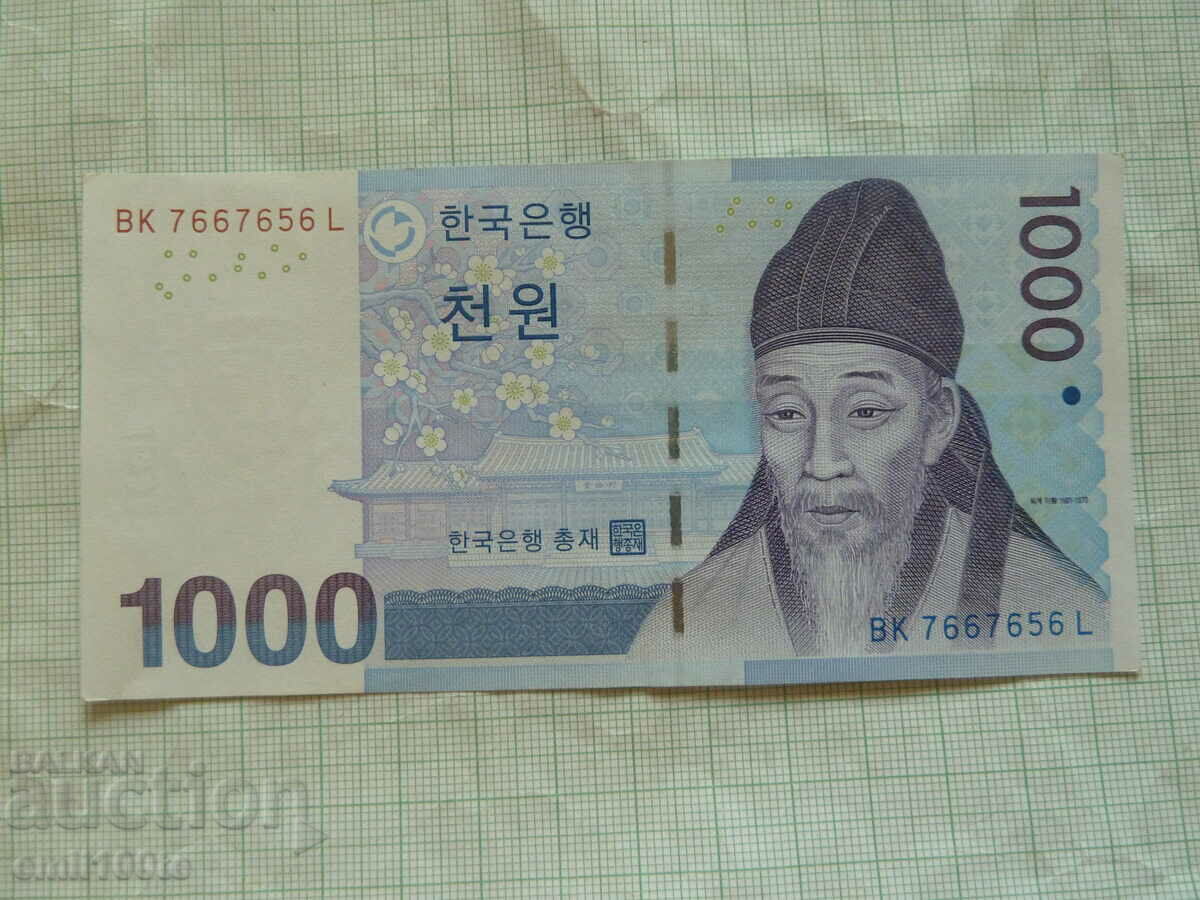 1000 Won sud-coreean